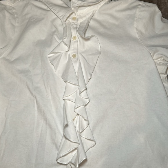 J. Jill Ruffled Front Long Sleeve Button Down Top - Large - Picture 5 of 5